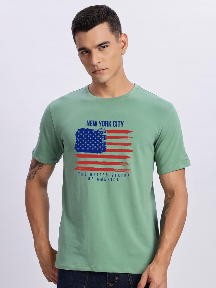 ADRO Men Sea Green Tshirts