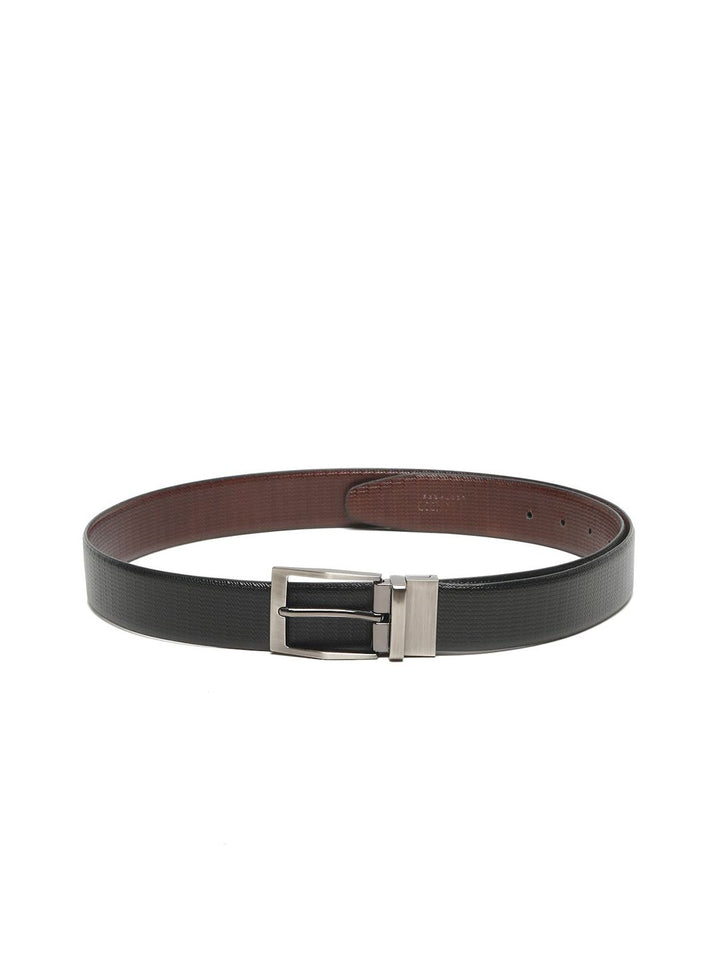 Teakwood Leathers Men Textured Leather Reversible Formal Belt