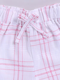 Moms Love Infant Girls Cotton Checked Top with Shorts