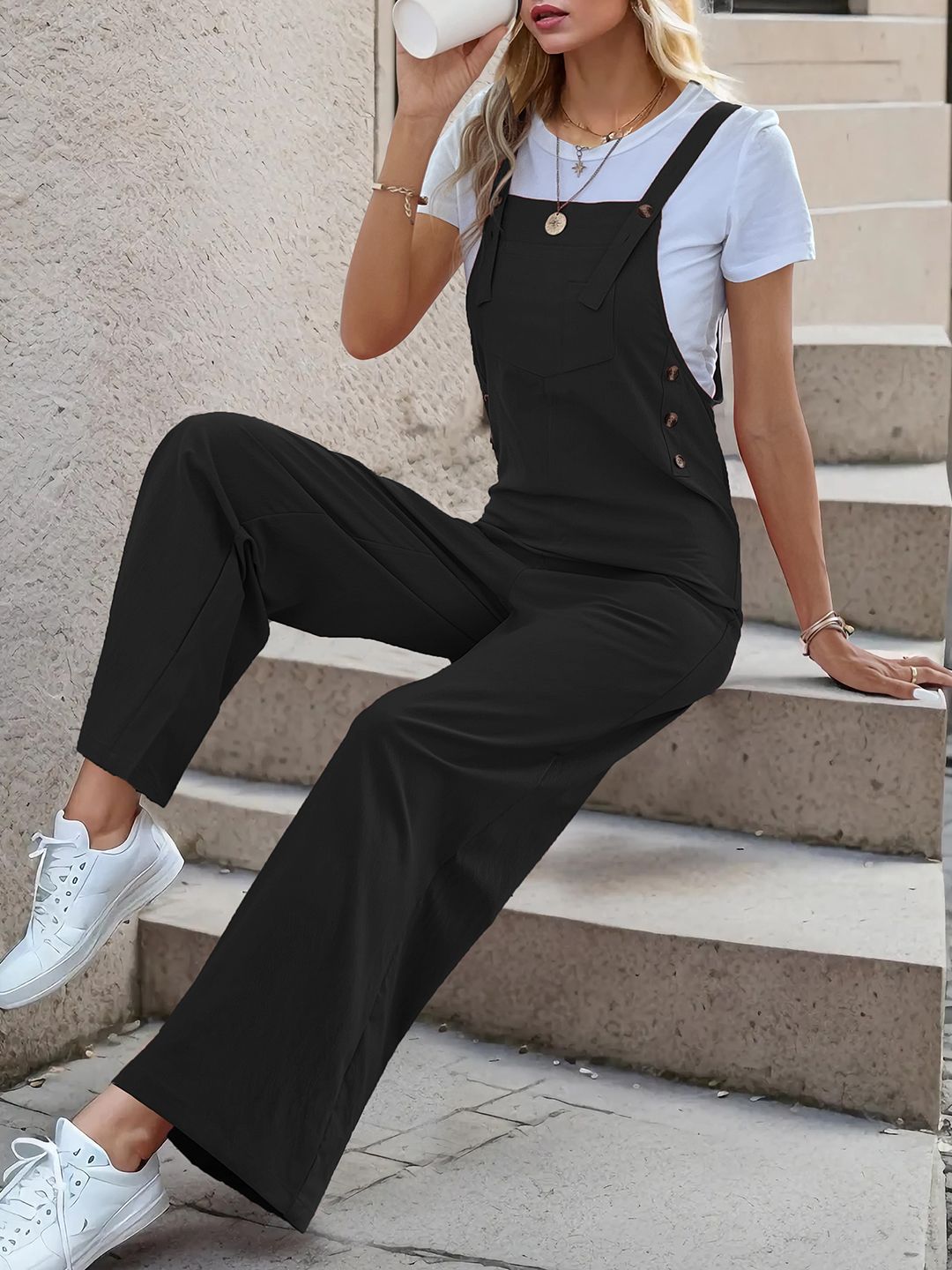DressBerry Basic Dungaree with Pocket Detail