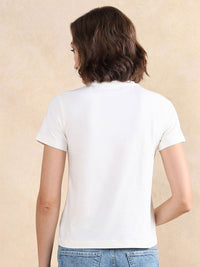 Rareism Wanita Grafik T-Shirt Leher Pusingan Dicetak