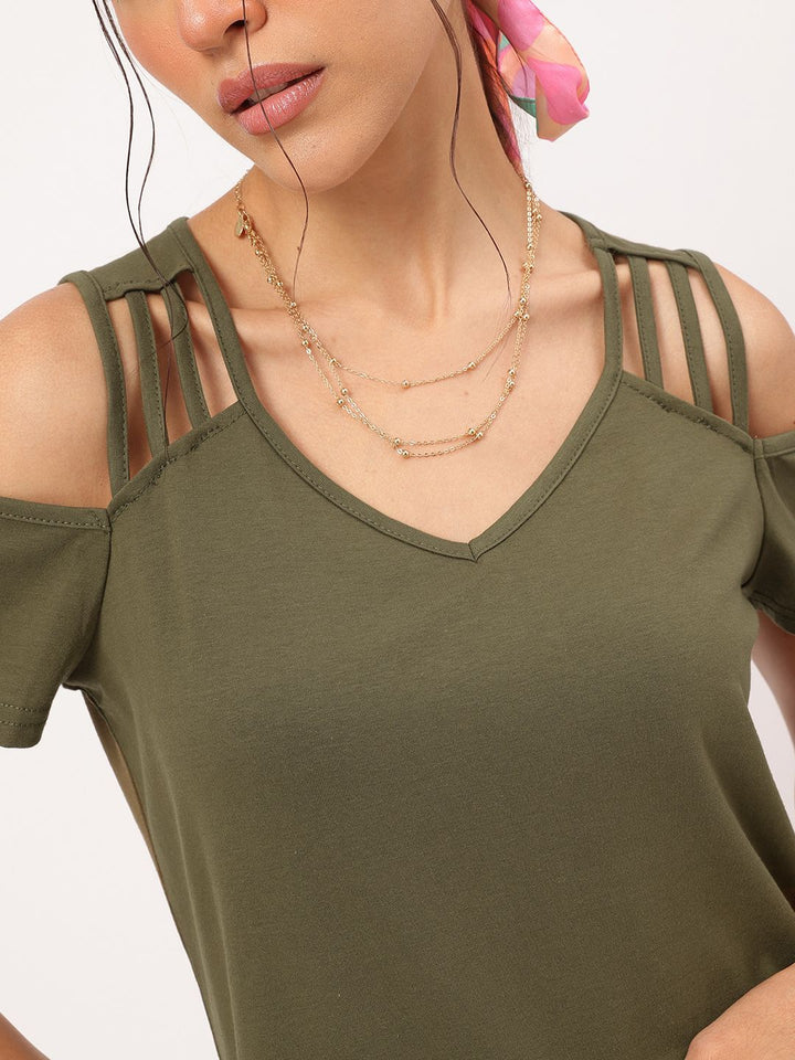 DressBerry Strappy Daze Cold-Shoulder Top