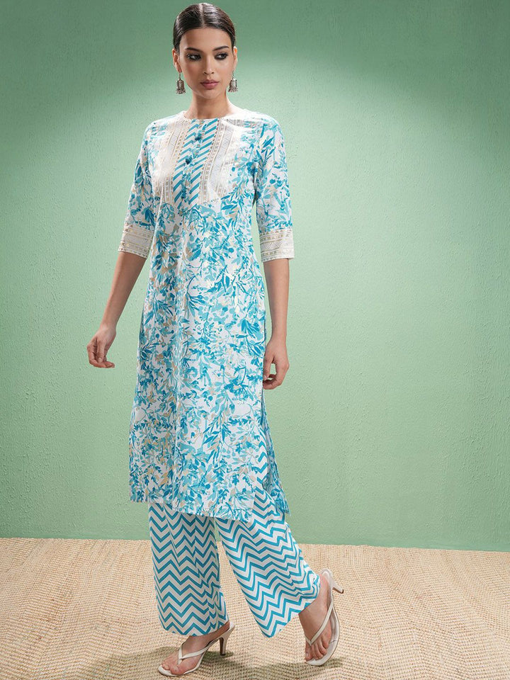 Vishudh Women Floral Printed Regular Kurta with Palazzos & With Dupatta