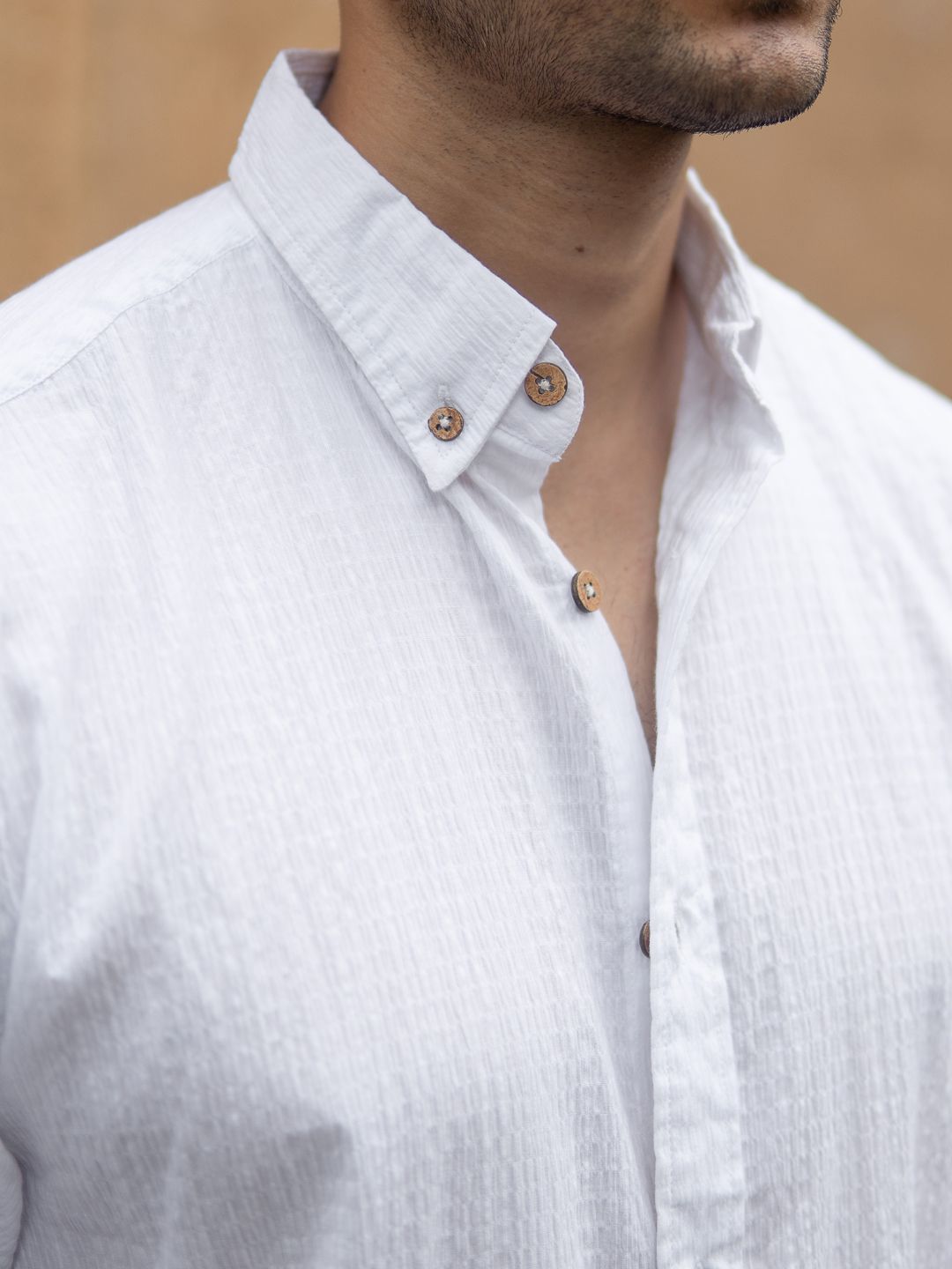 Powerlook Men Slim Fit Solid Button-Down Collar Cotton Casual Shirt