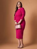 SASSAFRAS Curve Bodycon Midi Dress