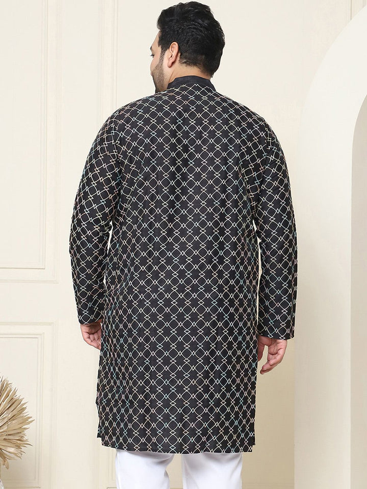 SOJANYA PLUS Geometric Printed Mandarin Collar Regular Straight Kurta