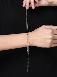 PANASH 925 Sterling Silver Rose Gold-Plated Evil Eye Multistrand Bracelet