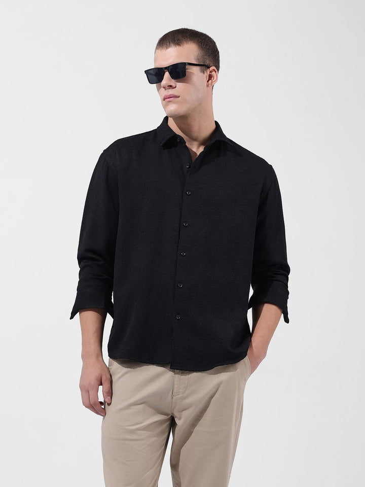 The Indian Garage Co Cutaway Collar Relaxed Fit Casual Shirt