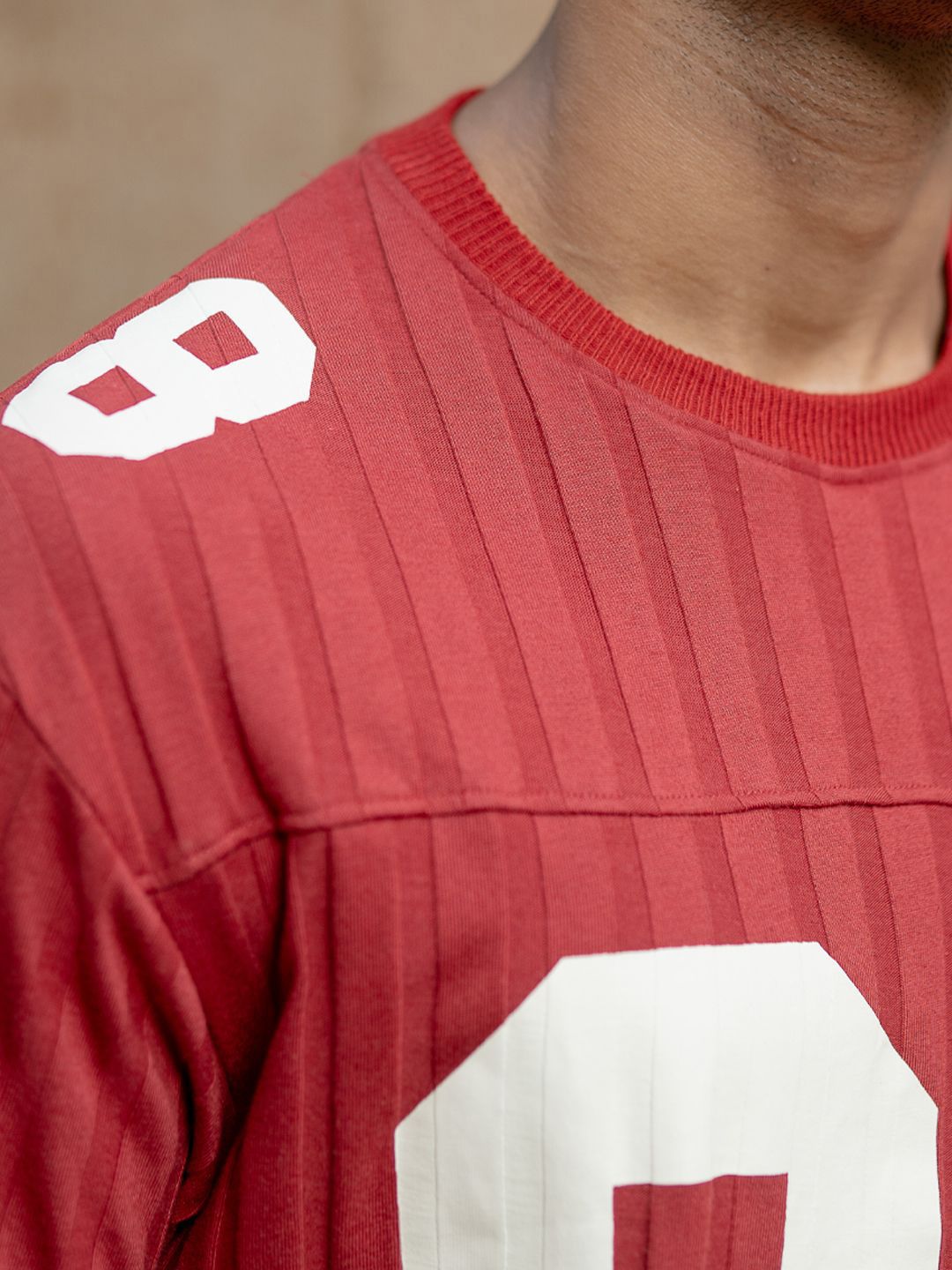 Powerlook Varsity Printed Drop-Shoulder Sleeves T-shirt