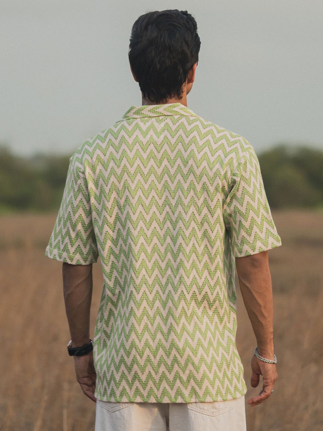 Powerlook Men Geometric Printed Cuban Collar India Slim Casual Shirt