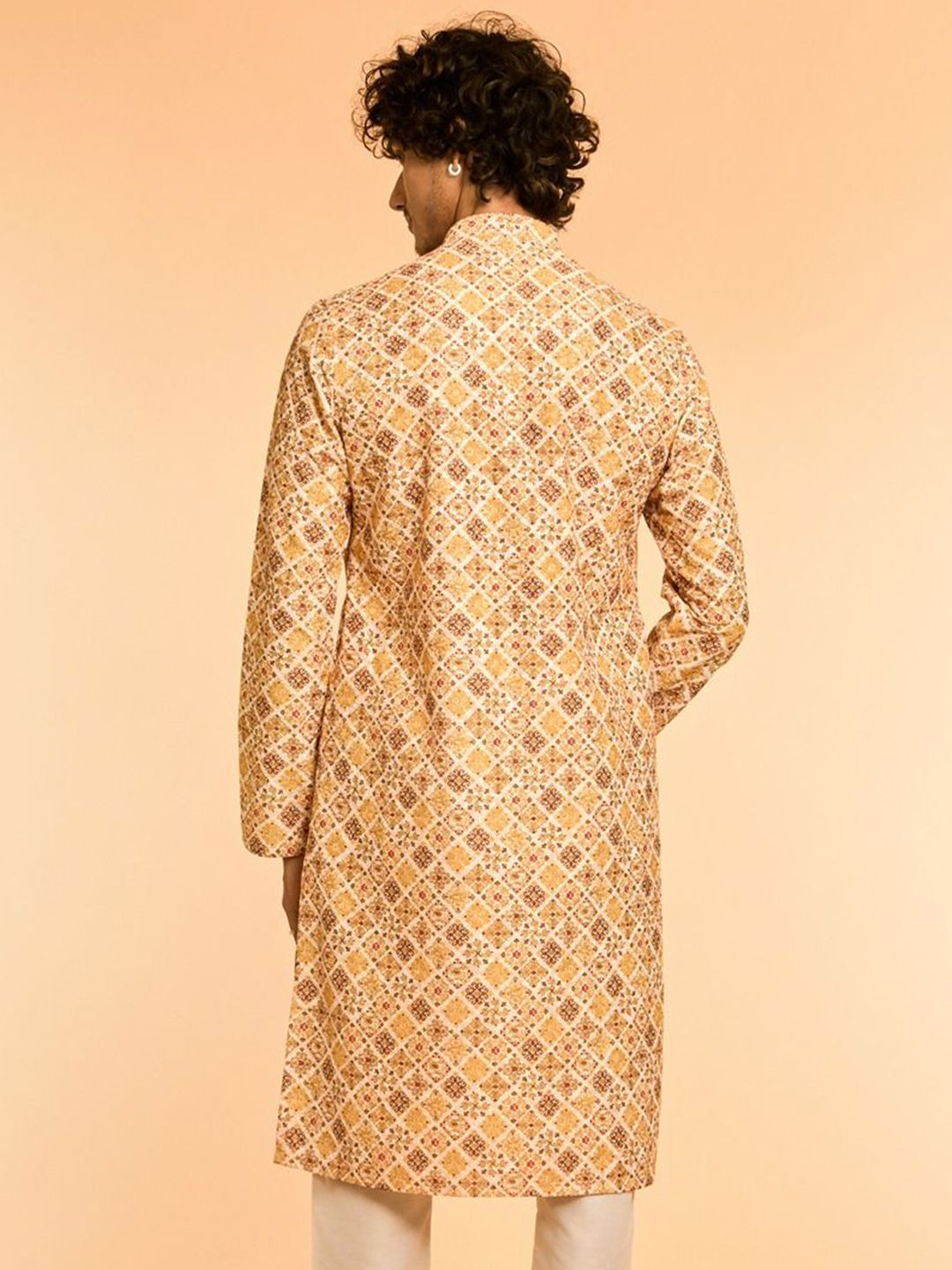 Diwas by Manyavar Men Ethnic Motifs Printed Mandarin Collar Kurta