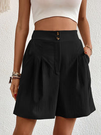DressBerry Women High-Rise Pleated Shorts