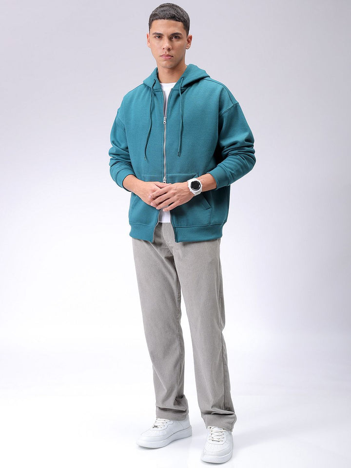 The Indian Garage Co Men Hooded Double Way Front Open Zipper Sweatshirt