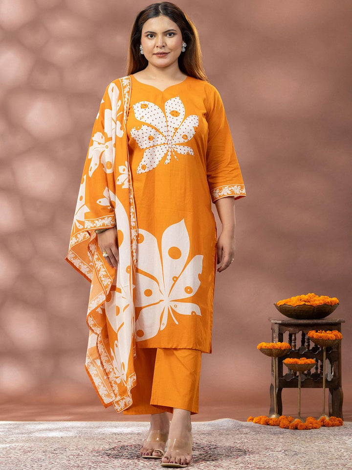 Mamicha Printed Kurta With Palazzos & Dupatta