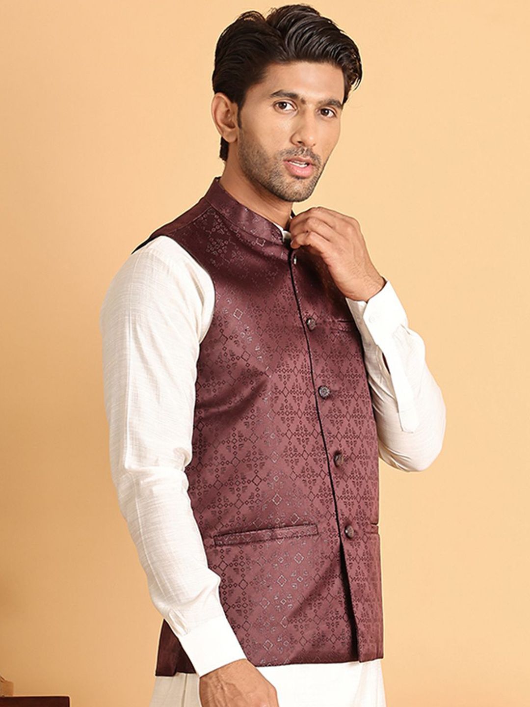 Anouk Woven Design Nehru Jacket
