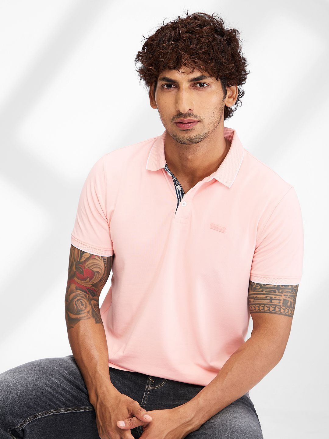 SPYKAR Men Polo Collar Pockets Slim Fit T-shirt