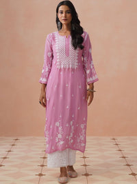 Kurta Sulam Benang Sulam Wanita Rumah Chikankari
