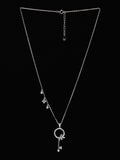PANASH 925 Sterling Silver Rhodium-Plated CZ-Studded Key Necklace