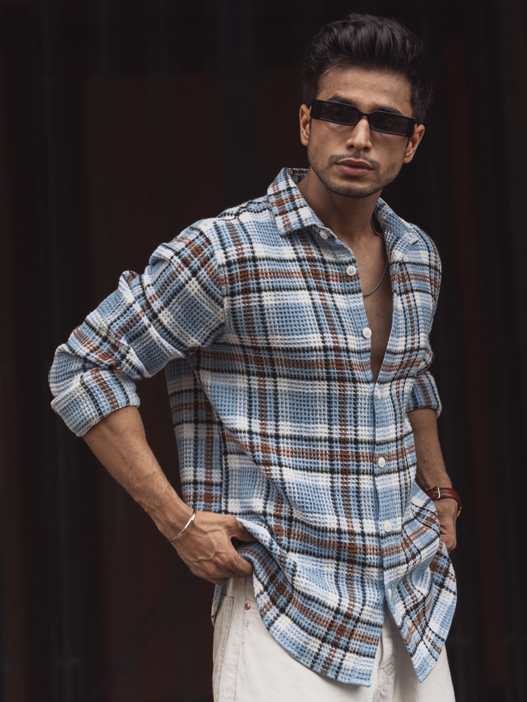 Powerlook Men Tartan Checks Opaque Checked Casual Shirt