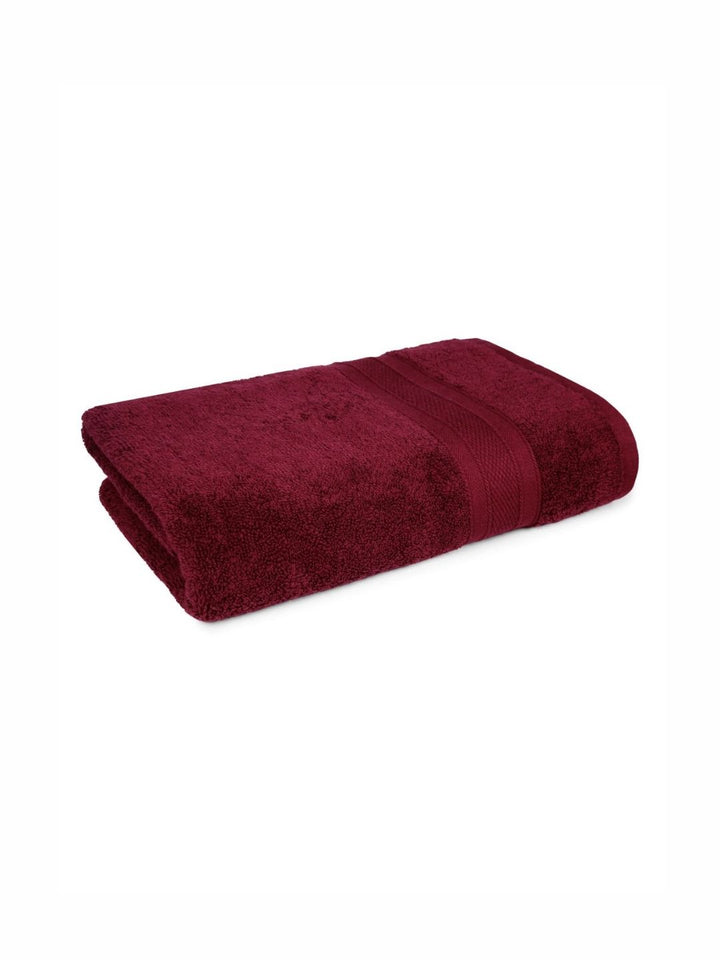 MYTRIDENT Maroon Cotton 500 GSM Bath Towel
