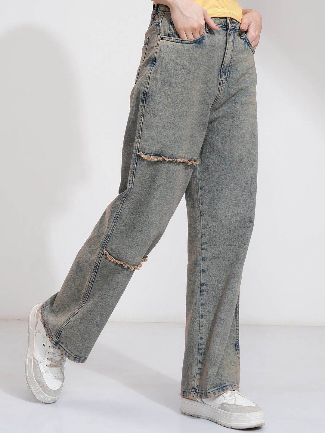 Street By Tokyo Talkies Women Flared High-Rise Stretchable Jeans