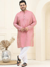 SOJANYA PLUS Ethnic Motifs Woven Design Band Collar Straight Kurta
