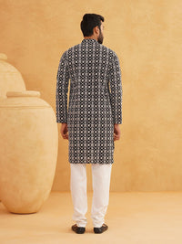 SOJANYA Bunga Sulam Labuci Band Kolar Kapas Tulen Kurta Dengan Churidar