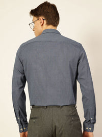 Thomas Scott Men Smart Spread Collar Pinstripes Striped Cotton Formal Shirt