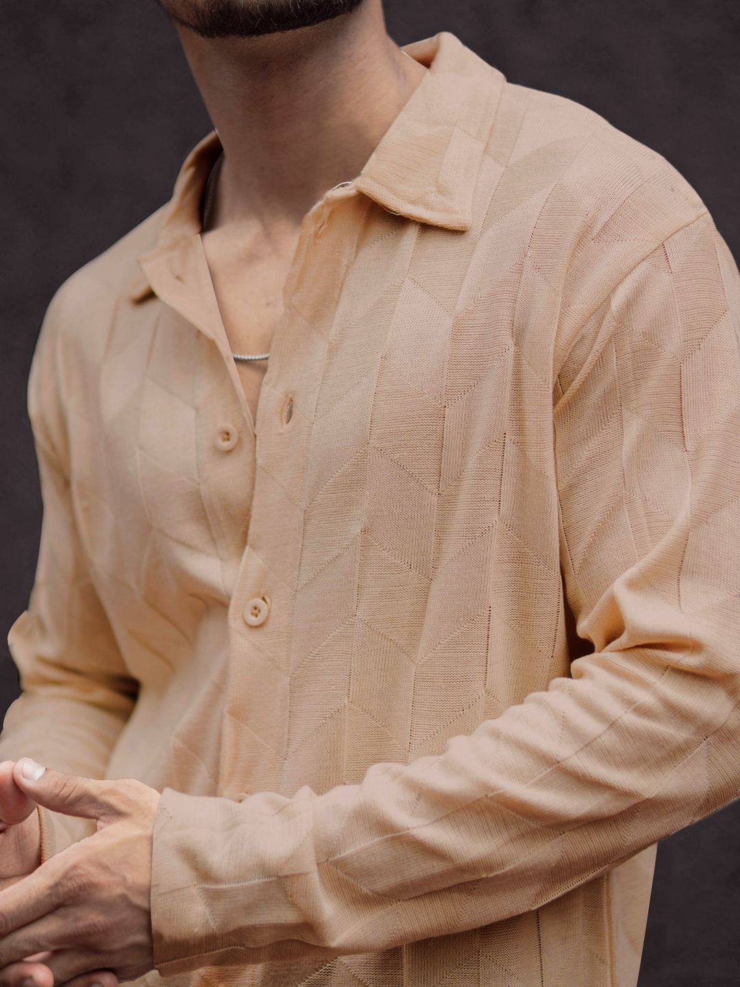 Powerlook Men Spread Collar Solid Casual Shirt
