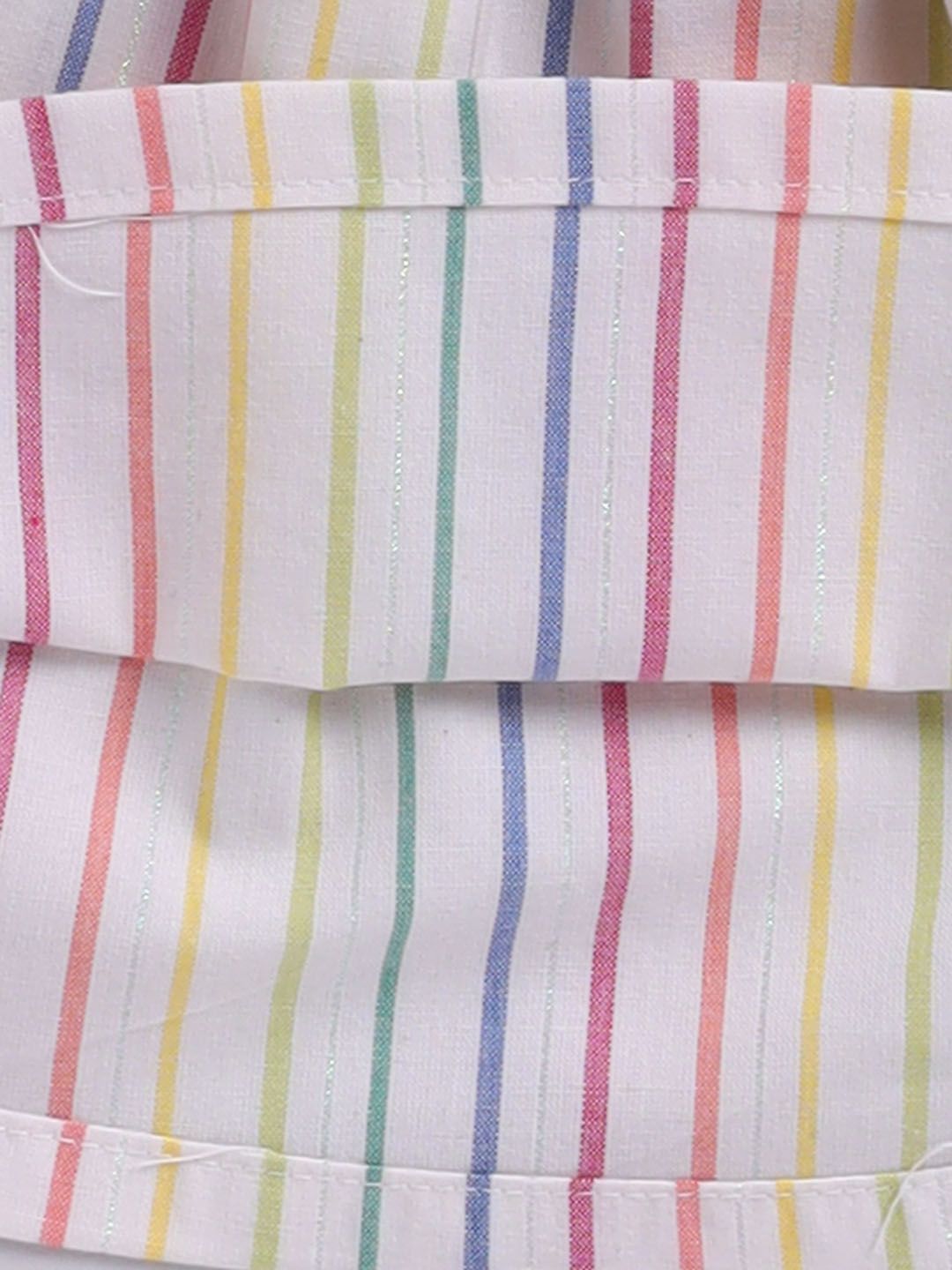 Moms Love Infant Girls Striped Pure Cotton Dress with Bow Detail