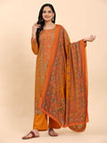 Mamicha Women Paisley Embroidered Regular Pure Cotton Kurta with Palazzos & With Dupatta