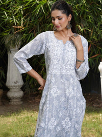 House of Chikankari Women Ethnic Motifs Embroidered Chikankari Indie Prints Kurta