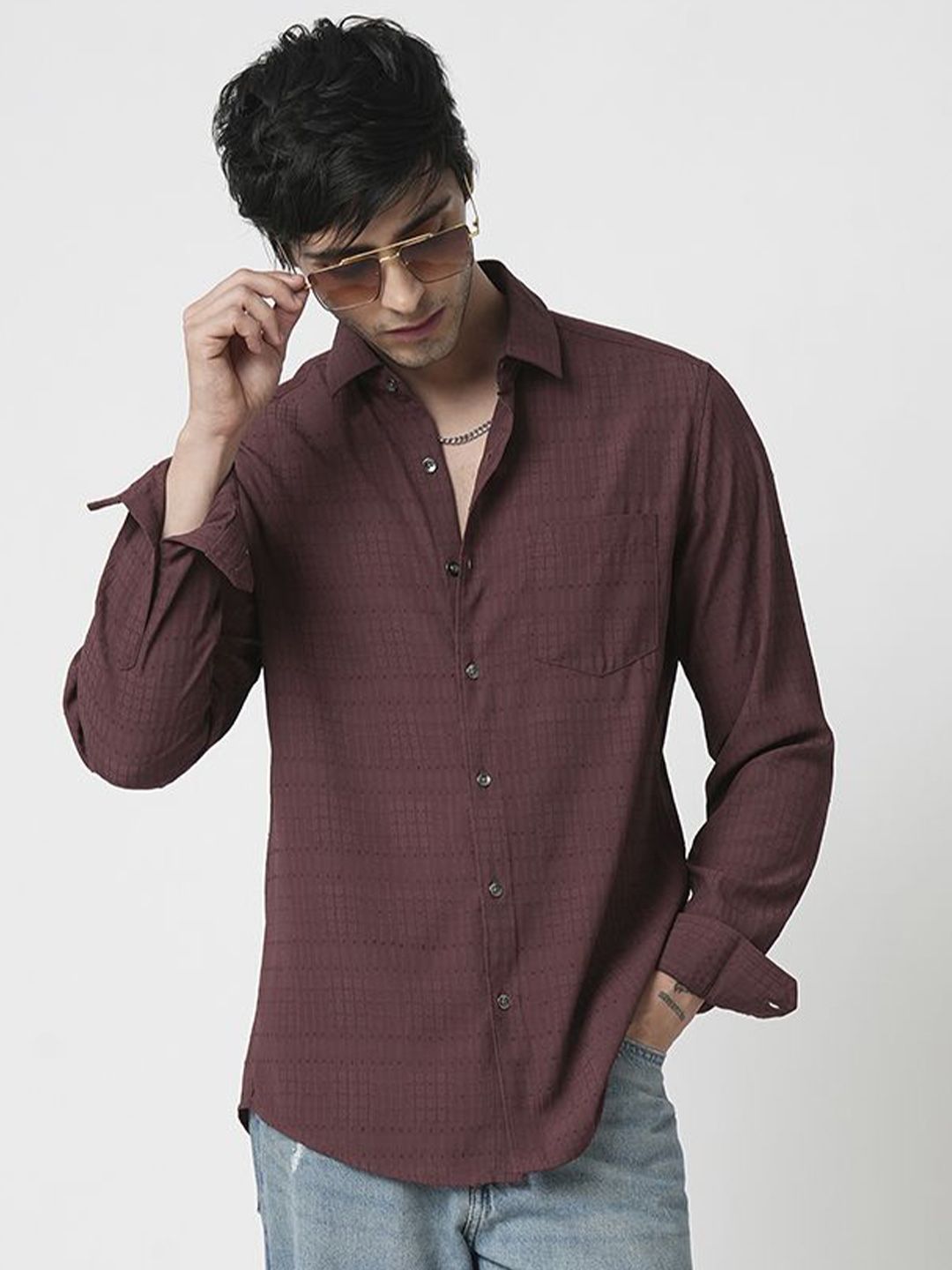 VASTRADO Men Classic Slim Fit Opaque Casual Shirt