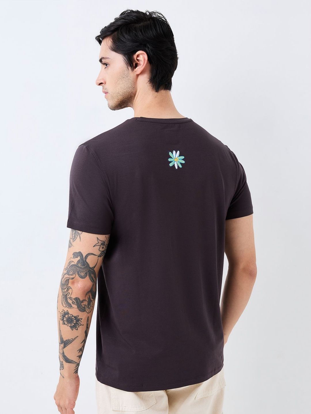 SPYKAR Men Graphic Printed Round Neck Cotton Slim Fit T-shirt