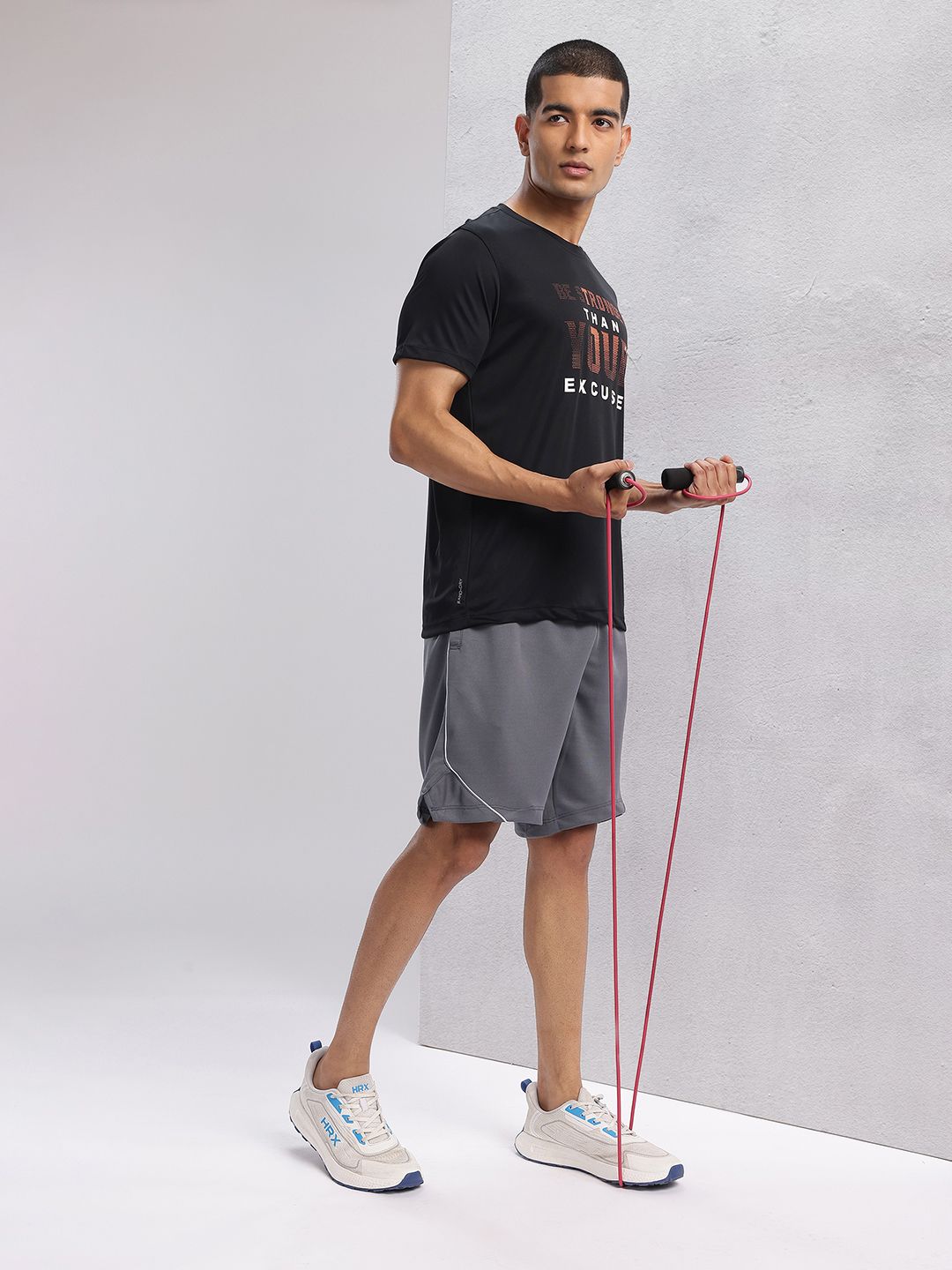 HRX by Hrithik Roshan Men Typography Print Detail Rapid-Dry Training Shorts
