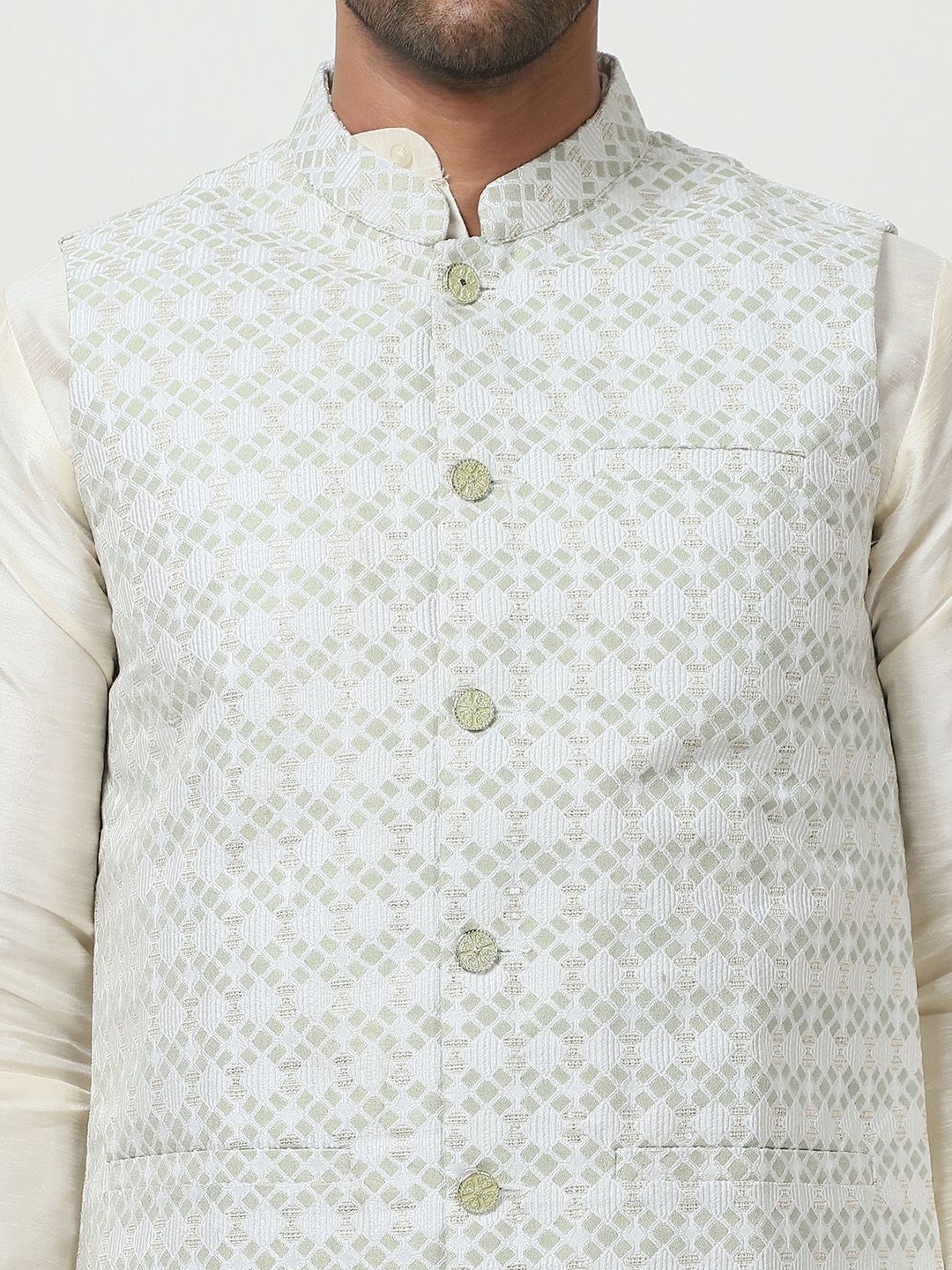 Anouk Printed Woven Nehru Jacket