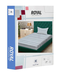 KLOTTHE Grey Striped Flat 300 TC Cotton Blend Double Bedsheet With Pillow Covers
