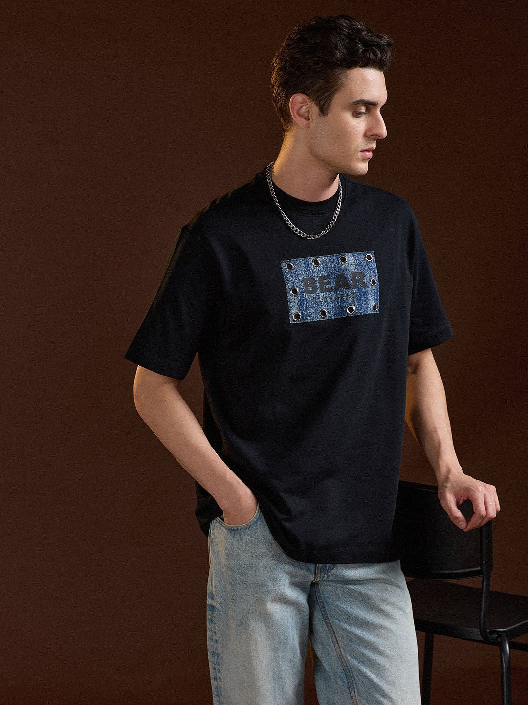 THE BEAR HOUSE Men Drop-Shoulder Sleeves T-shirt