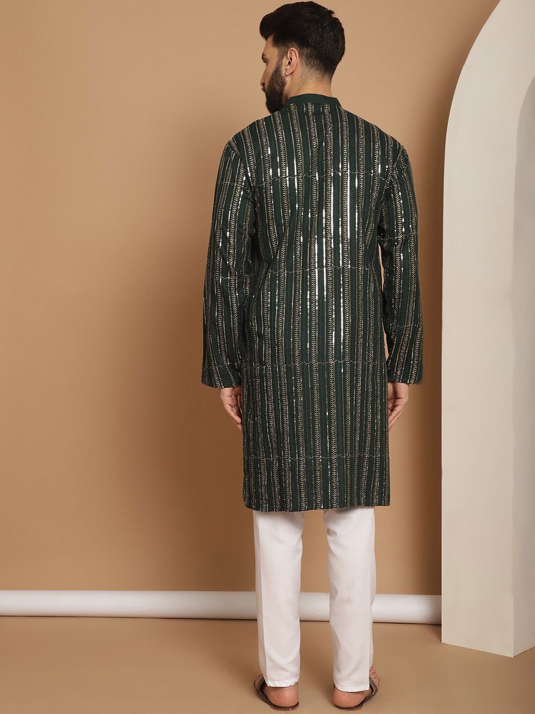 Anouk Embroidered Regular Thread Work Pure Cotton Kurta with Churidar