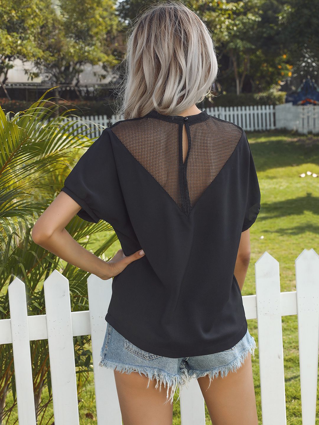 DressBerry Extended Sleeves Sheer Top