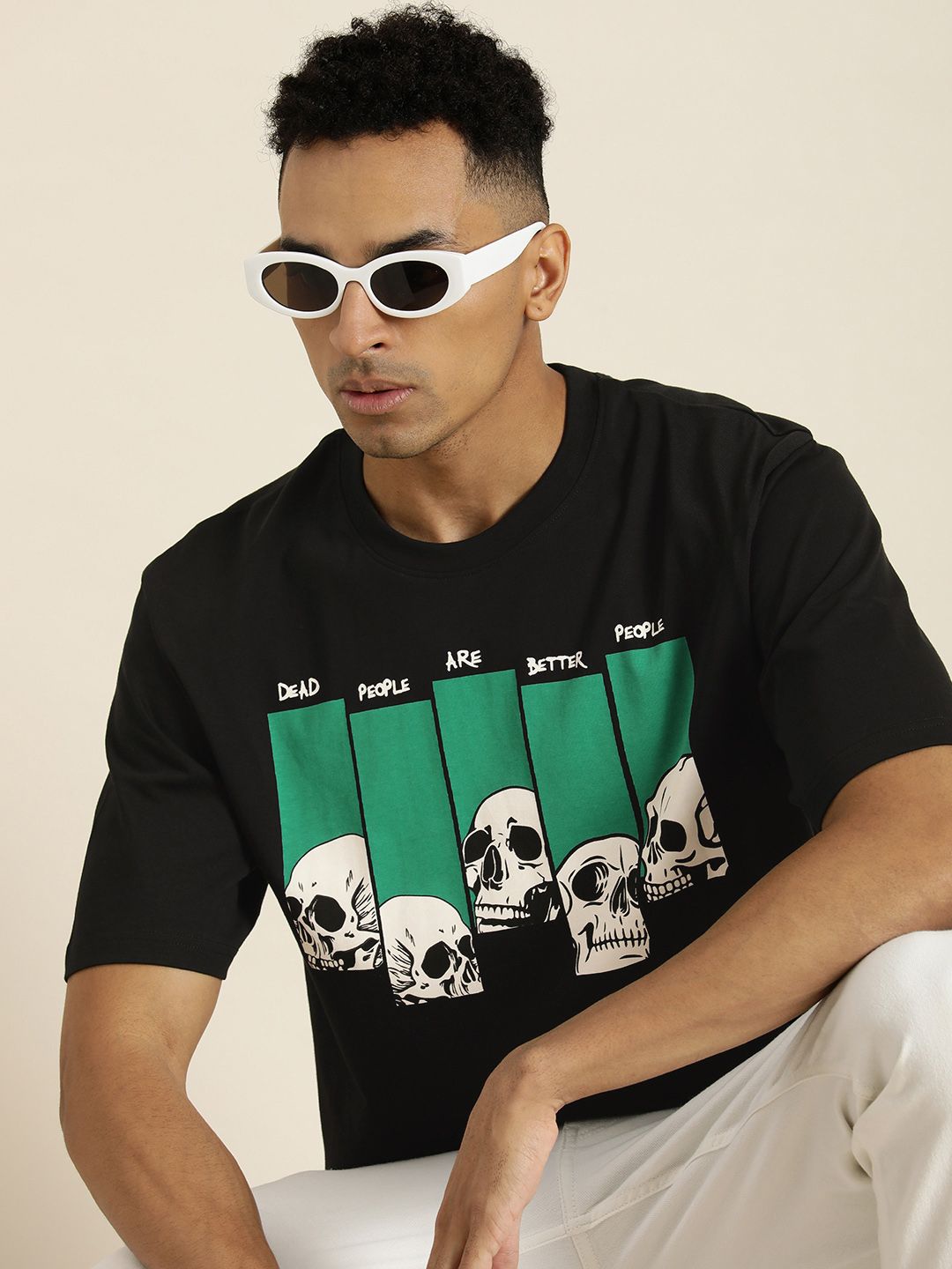 Difference of Opinion Men Graphic Printed Oversized T-shirt