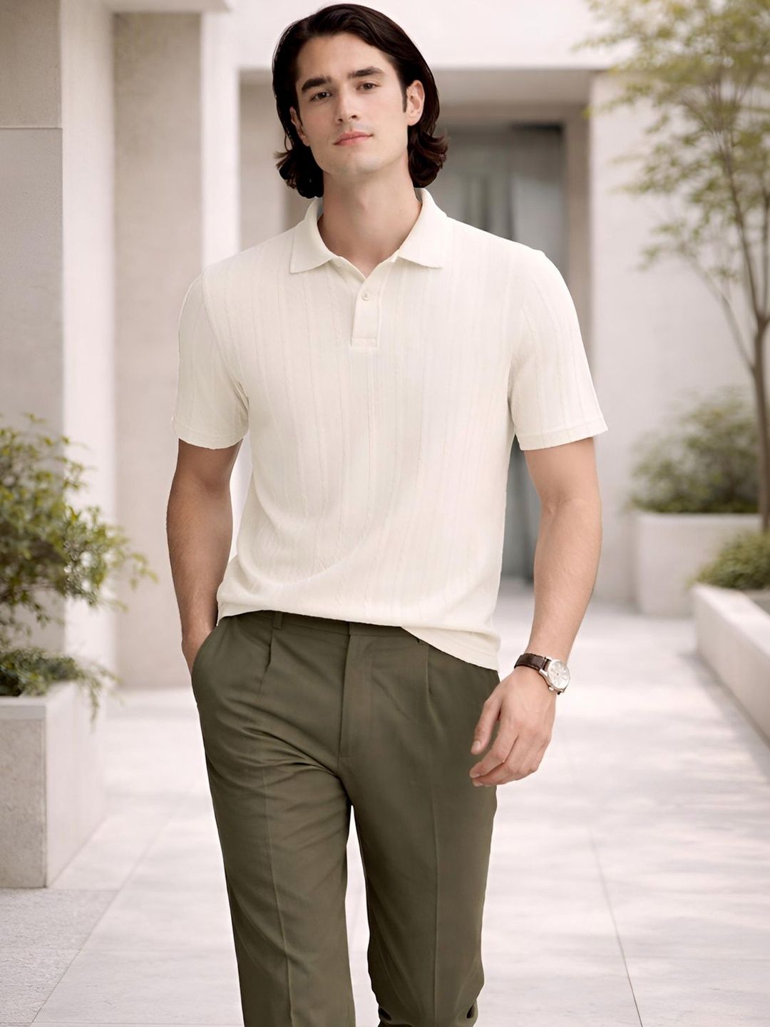 ADRO Men Polo Collar T-shirt