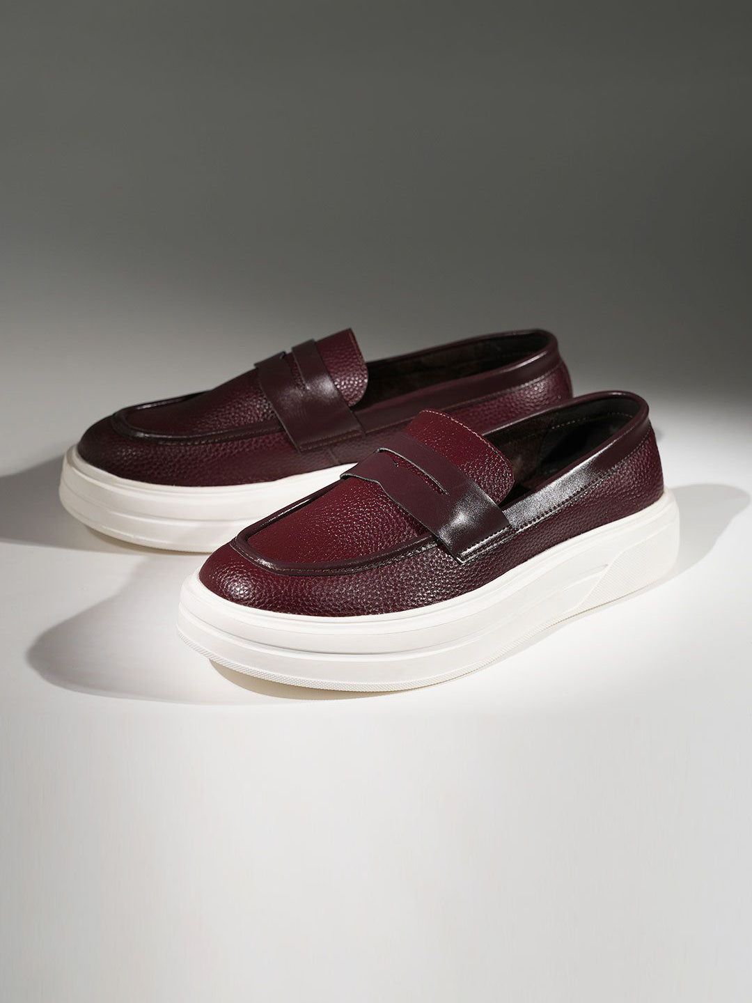 MONKSTORY Chunky Luxe Slip-On Sneakers - Deep Burgundy