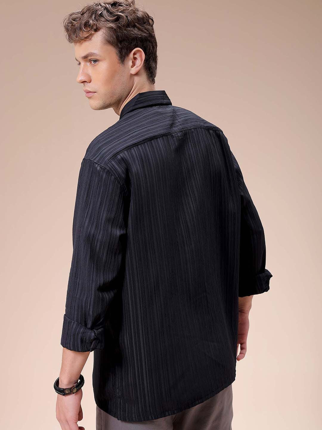 The Indian Garage Co Men Relaxed Fit Dobby Textured Resortwear Shirt