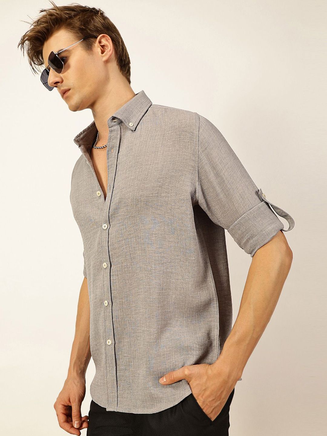 Thomas Scott Men Slim Fit Button-Down Collar Casual Shirt