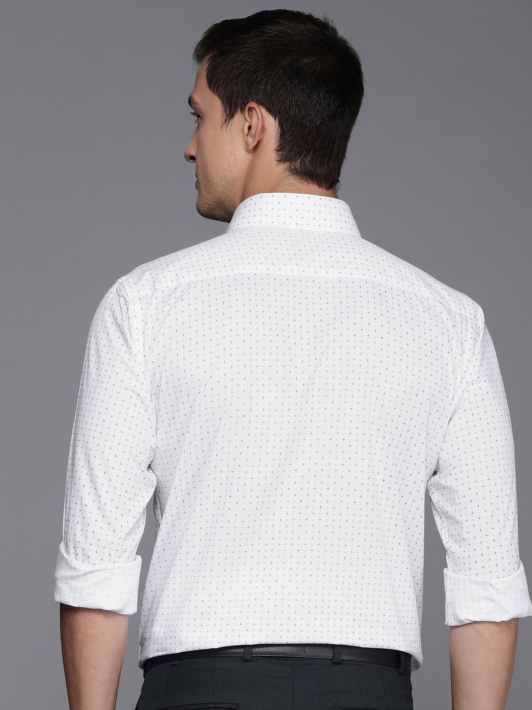 Raymond Men Pure Cotton Slim Fit Opaque Printed Formal Shirt