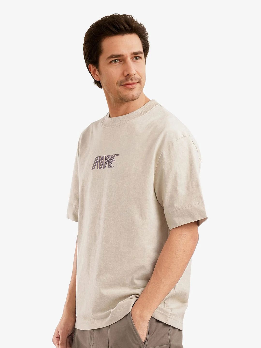 RARE RABBIT HARVE Men Typography Printed Round Neck Cotton Relaxed Fit T-shirt