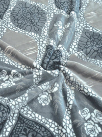 Myntra Elegant Homes Grey Geometric Wool 300 TC Single Bedsheet Set- 225X150 cm