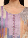 Mamicha Wanita Bercetak Kurta Kapas Tulen Biasa dengan Palazzos & Dengan Dupatta