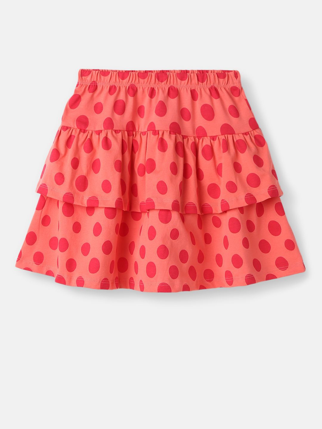 Nauti Nati Girls Minnie Mouse Printed Pure Cotton Top With Skirt